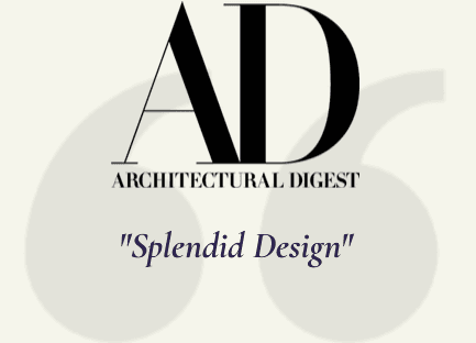Logo of Architectural Digest featuring the phrase "Splendid Design."
