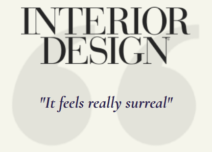 Text excerpt from an interior design publication featuring the quote, "It feels really surreal."
