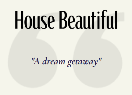 Title featuring "House Beautiful" with the quote "A dream getaway."
